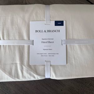 NWT Boll & Branch organic cotton fitted queen sheet
